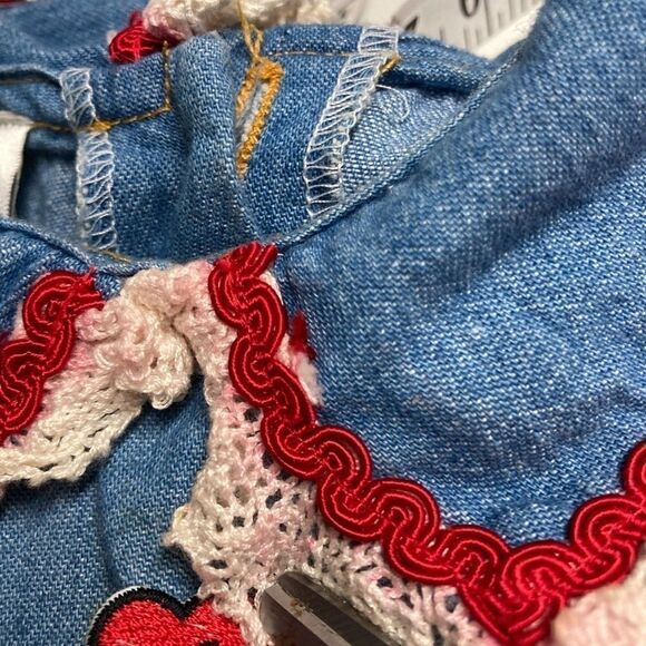 WHO’S THAT BABY VINTAGE‎ Youth Girl’s Denim Jumper Jumpsuit Size 3T Made in USA - Picture 7 of 12